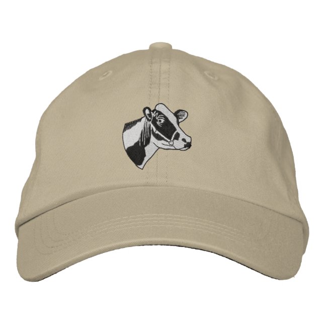 Small Holstein Head Embroidered Baseball Cap (Front)