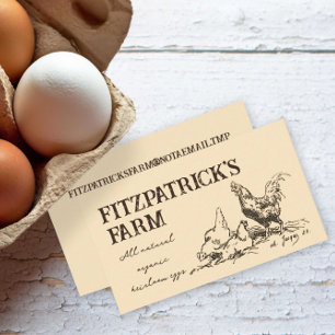 Small Homestead Family Egg Farm Vintage Chickens Business Card