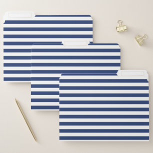 Small Horizontal Navy Stripes File Folder