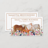 Small Horse Riding Breeding Pony Floral Business Card (Front/Back)