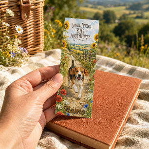 Small Hound Big Adventures Watercolor Beagle Bookmarks