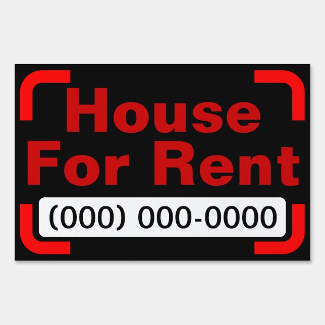Small House For Rent Yard Sign (Front)