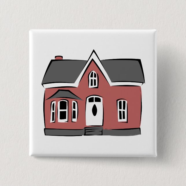 Small House Pinback Button (Front)