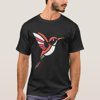 Small Hummingbird Simple Bird Minimalist Cute Humm T-Shirt