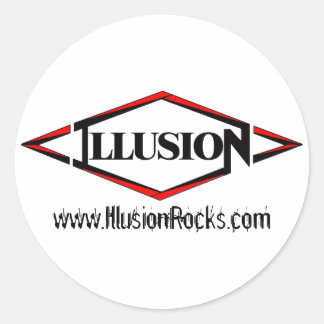 Small Illusion Sticker, logo & wesite Classic Round Sticker