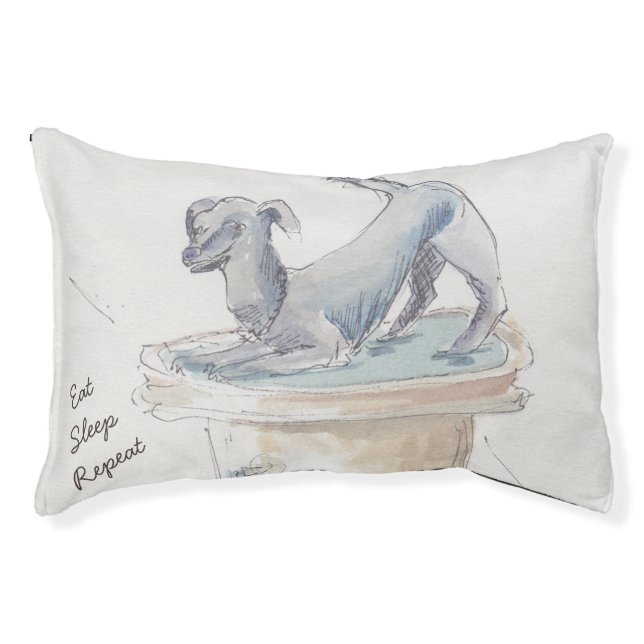 Small Indoor Dog Bed "Eat Sleep Repeat (Front)