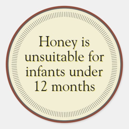 Small Infant Honey Warning Dark Amber Stickers