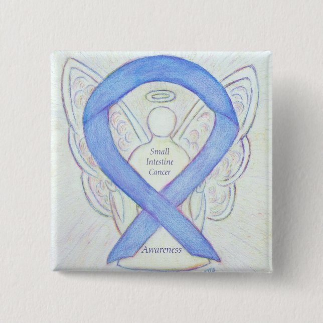 Small Intestine Cancer Angel Awareness Ribbon Pin (Front)