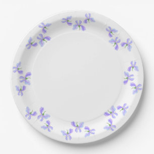 Small Iris Flowers Paper Plates