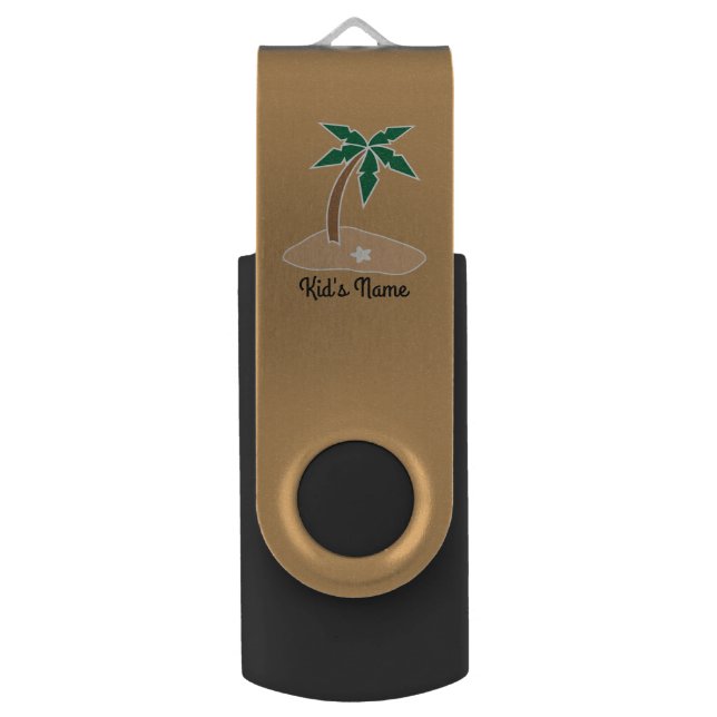 Small Island USB Flash Drive (Back (Vertical))