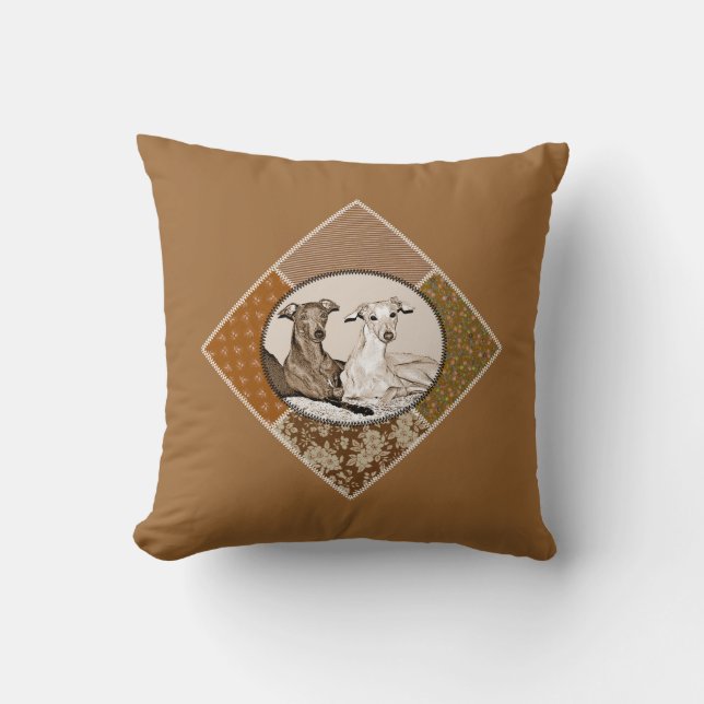 Small Italian greyhounds Throw Pillow (Front)