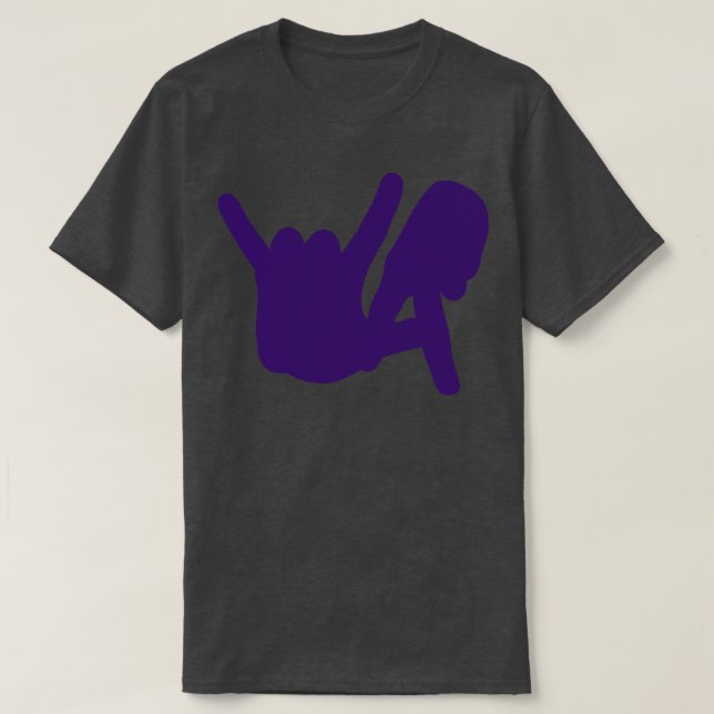 Small LA Rocks Hands Silhouette Purple TShirt (Design Front)