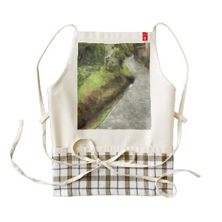Small lane with greenery next door zazzle HEART apron