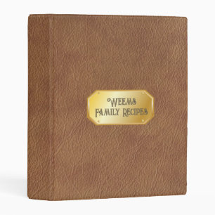 Small Leather-Look Engraved Personalized Cookbook Mini Binder
