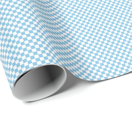 Small Light Blue and White Checks Wrapping Paper