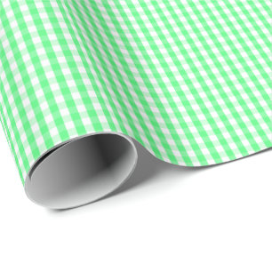 Small Light Green and White Gingham Wrapping Paper