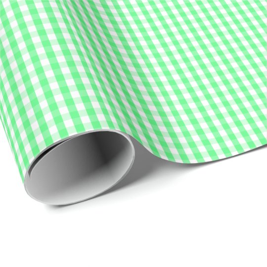 light green and white gingham wrapping paper