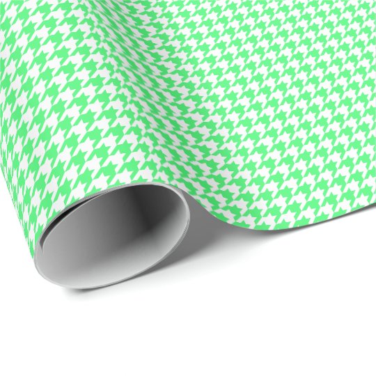 light green and white houndstooth wrapping paper