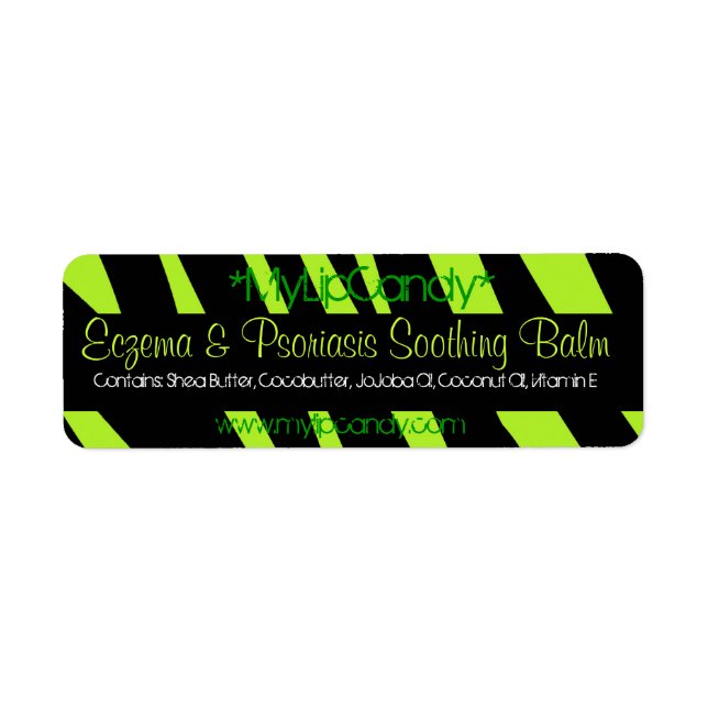 Small Lime Green Zebra Product Label (Front)