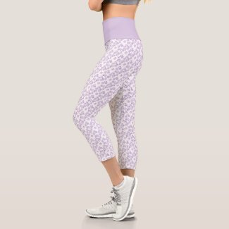 Small Linked  Purple Hearts Pattern Over White