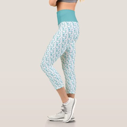 Small Linked Teal Hearts Pattern Over White