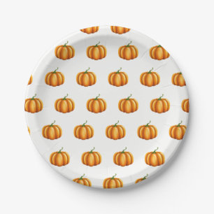 Small Little Pumpkins Halloween Thanksgiving Fall Paper Plates