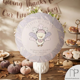 Small Little Turkey Feathers Baby Shower Balloon