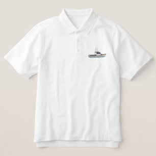 Small Lobster Boat Embroidered Polo Shirt