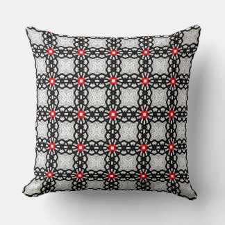 SMALL LOVE ALWAYS BLACK WHITE RED GOTHIC REPEAT THROW PILLOW