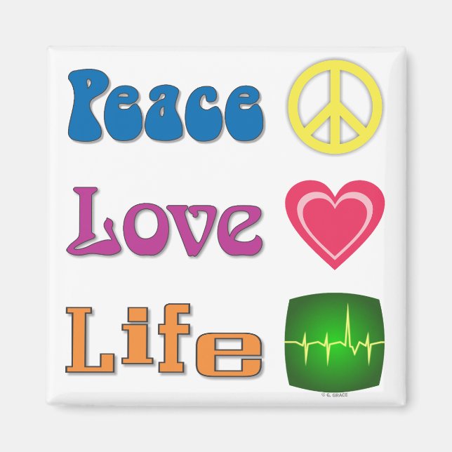 Small magnet to promote life, & more. (Front)
