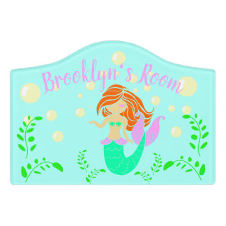 Small Mermaid Baby Room Sign, Nursery Decor Door Sign