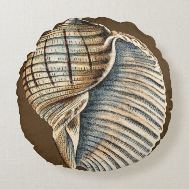 Small Mermaid's Shells Round Pillow (Front)