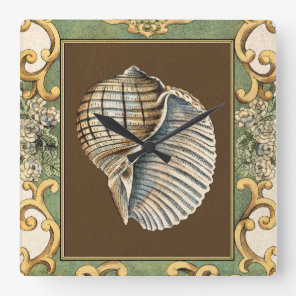 Small Mermaid's Shells Square Wall Clock
