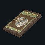Small Mermaid's Shells Tri-fold Wallet<br><div class="desc">Charikilia Zarris is a talented artist know for her ocean artwork. Her images are peaceful and calm relaxing you with every picture. Get this nautical piece of artwork with a Conch Shell being the center of it all,  bordered with decorative and a beautiful floral pattern.</div>