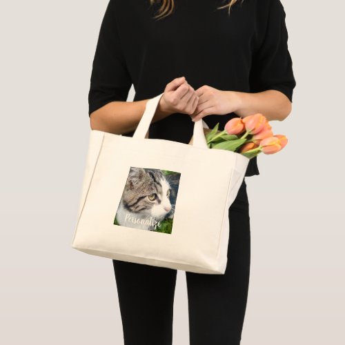 Small mini tote bag with custom pet photo