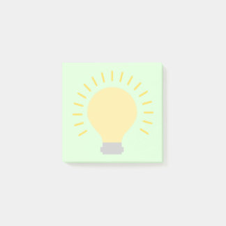 Small Mint Green Light Bulb Art 3x3 Sticky Mini Post-it Notes