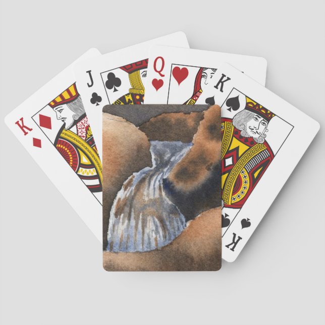 Small mountain stream waterfall landscape poker cards (Back)