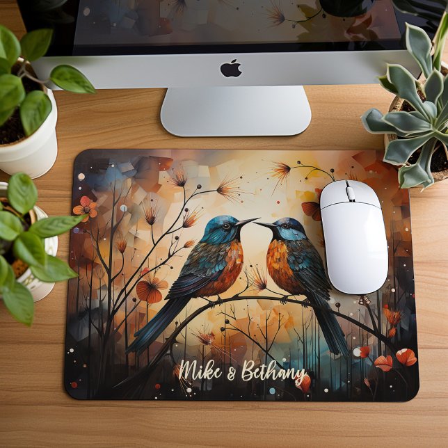 Small Mousepad, Two Love Birds,  Mouse Pad (Creator Uploaded)