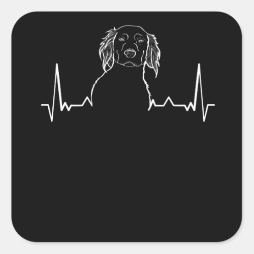Small Munsterlander Heartbeat Square Sticker