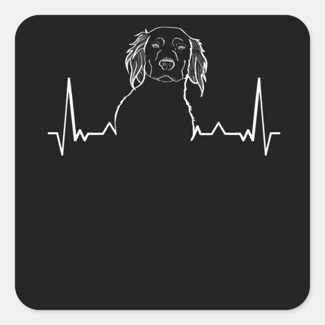 Small Munsterlander Heartbeat Square Sticker (Front)