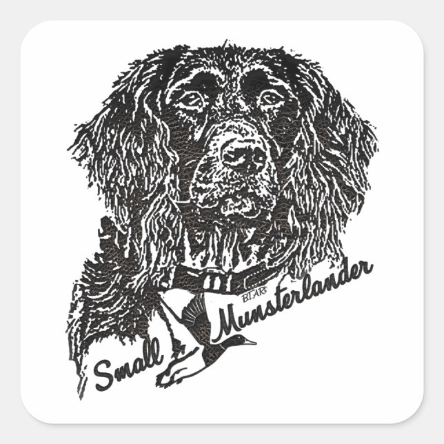 Small Munsterlander (logo)  Square Sticker (Front)