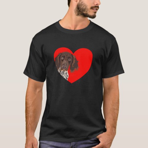 Small Munsterlander with heart T_Shirt