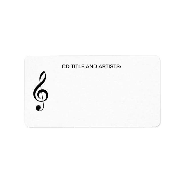 small Musical Note CD Music Label (Front)
