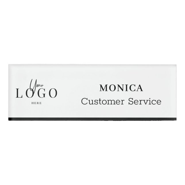 Small Name Badge Magnet Custom Logo Employee Staff (Front)