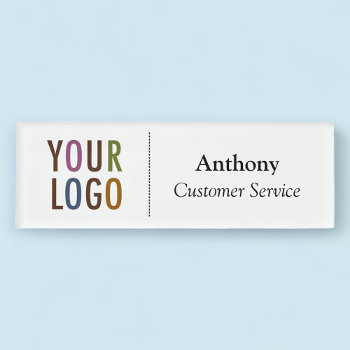 Small Name Badge Magnet Custom Logo Employee Staff by MISOOK at Zazzle