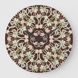 Small narcissus, art nouveau square. large clock