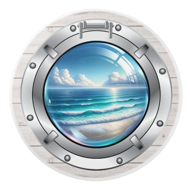 Small Nautical - Ocean Ceramic Drawer Knobs (Front)