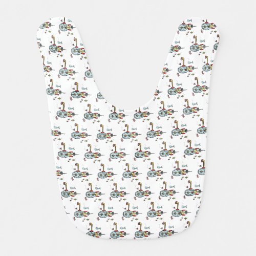 Small Nautical Submarines Pattern Baby Baby Bib