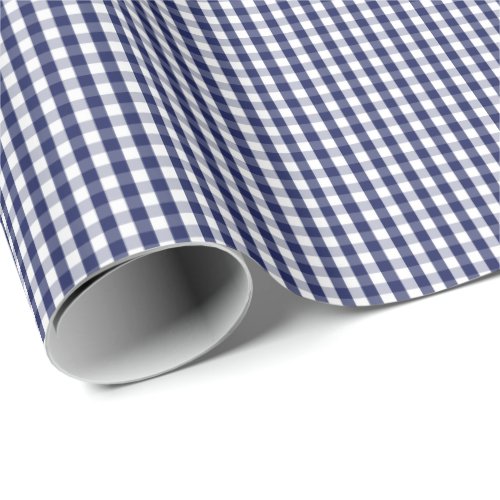 Small Navy Blue and White Gingham Wrapping Paper