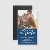 Small Navy Blue Save the Date Invitation Magnets (Front/Back)